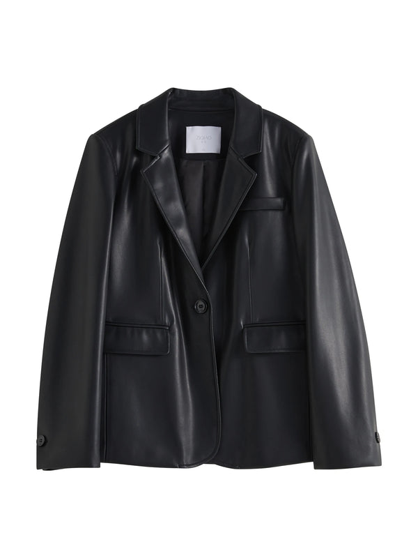 Giacca Blazer in pelle nera