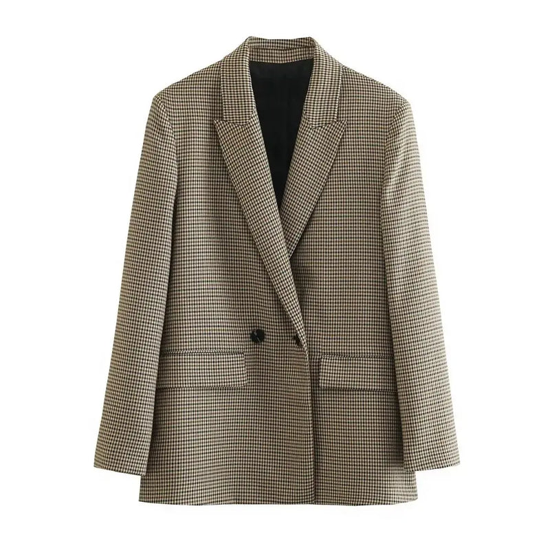 Cappotto blazer vintage a quadri scozzese