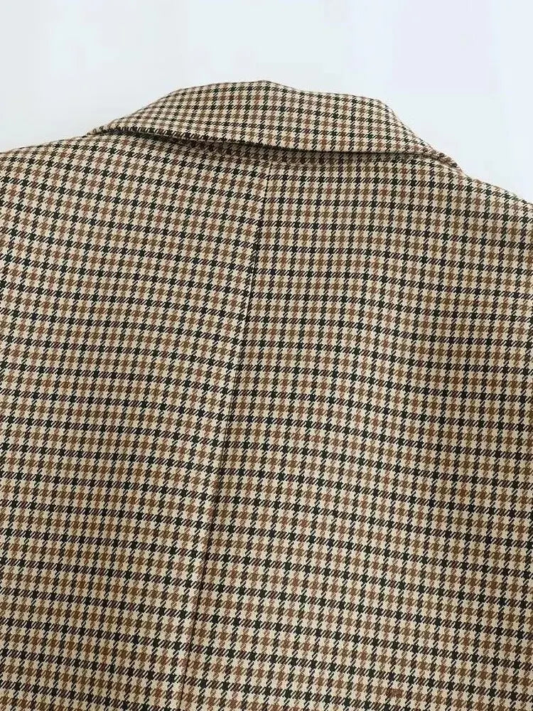 Cappotto blazer vintage a quadri scozzese