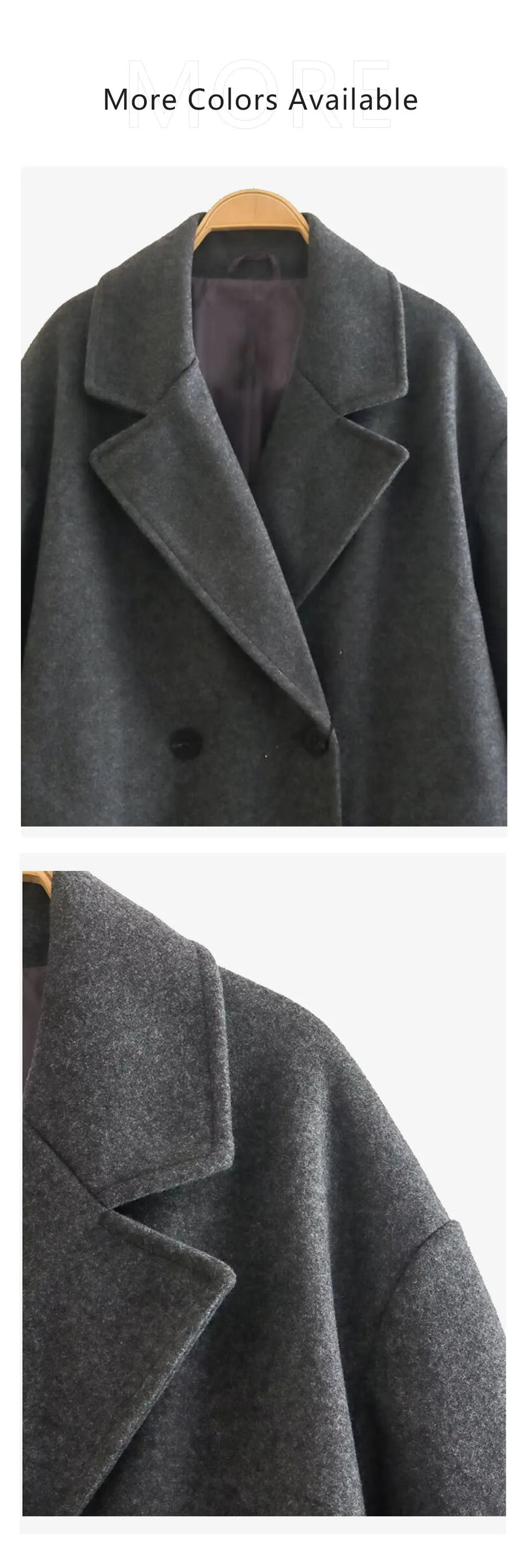 Cappotto lungo di lana elegante a doppiopetto