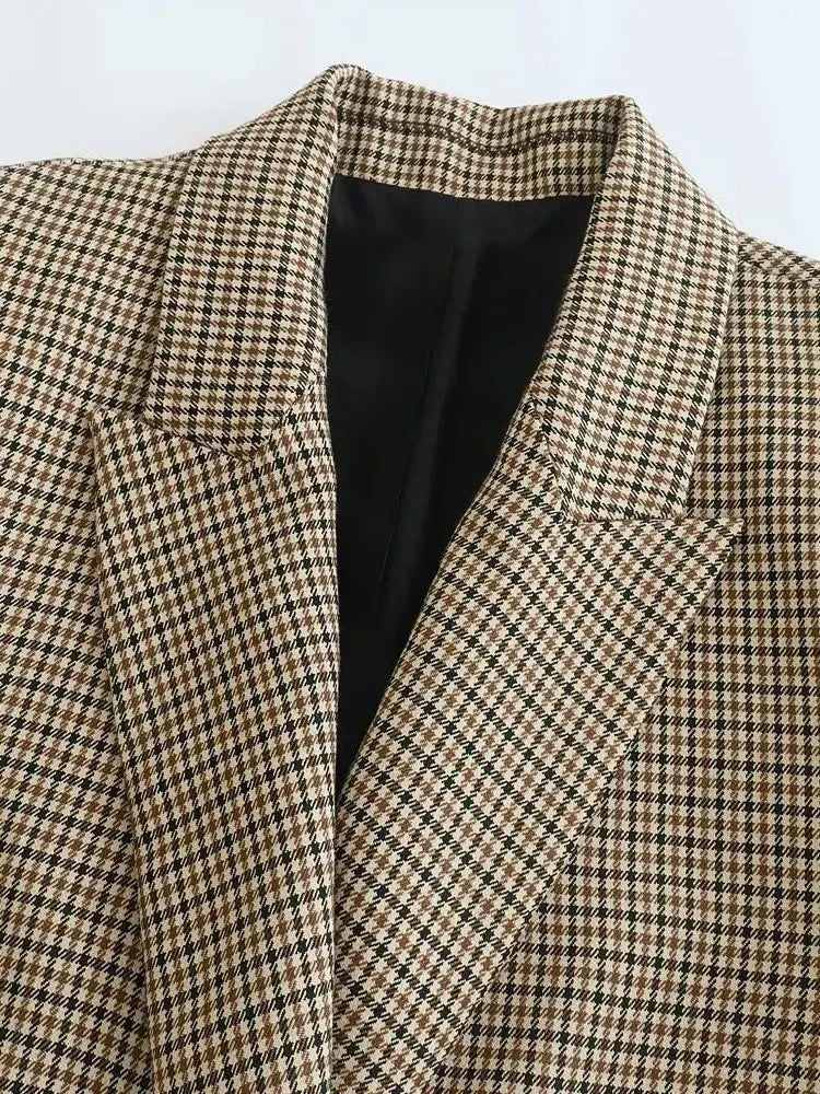 Cappotto blazer vintage a quadri scozzese